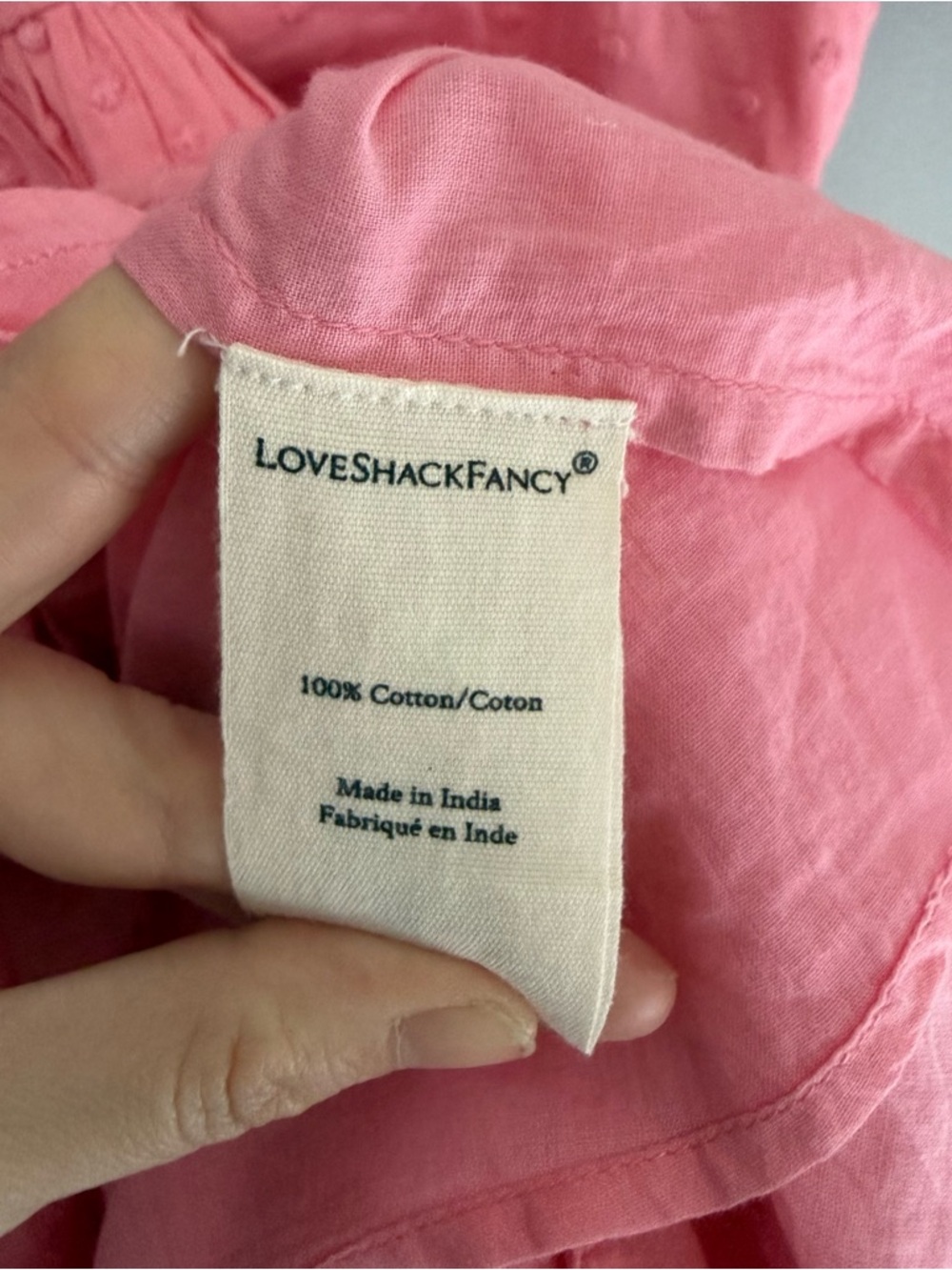 LoveShackFancy Pink Raleigh Cotton Mini Dress - Picture 9 of 11